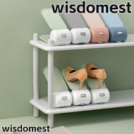 WISDOMEST Shoe Rack, Double Layer Space Savers Double Stand Shelf,  Durable Adjustable Plastic Footwear Support Slot Home