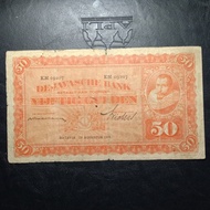 uang kuno indonesia seri JP Coen 50 Gulden ttd praasterink