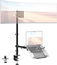 PUTORSEN Monitor Mount with Laptop Arm for 17 to 49 Inch Screen and Notebook up to 17 Inches, Tiltin