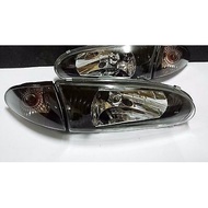 Ready Stock Proton Wira Crystal Glass Headlamp With Angle Lamp Lampu Depan Kaca