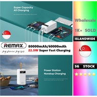 Remax Powerbank RPP-266 80000mAh RPP-173 60000mAh 22.5W Large Capacity Power Bank For All Smart Phone Durable charging