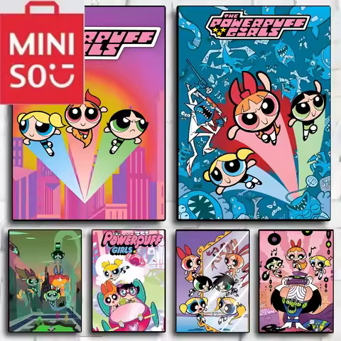MINISO Cartoon Powerpuffs Star Girls Poster 5D DIY Diamond Painting Kit Diamond Embroidery Cross Sti