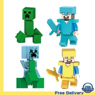 Building Block Figures Pixel Cube Style 4 Pack Mini Blocks Toys for Kids