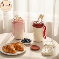 Chee Stainless Steel Coffee Tumbler Dual Drink Design 24H Cold Retention Portable with Lanyard for G
