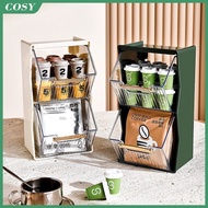 New tea bag coffee capsule storage rack/instant coffee milk classification rack/office storage box/d