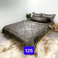 Bộ drap/ga/ra phi bóng trơn (chân nệm dưới 15cm) 1m6/1m8 màu xám đậm 125. Bộ drap phi bóng 1 màu. Bộ