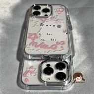 Cute Cat Graffiti Plating Phone Case For Samsung Galaxy S26 S25 Edge S24 S23 S22 S21 S10 Plus S20 FE