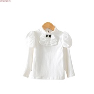 Baby girl shirt blouse kids girl high collar blouse lace long sve top blouse 2023 Korean fashion gir