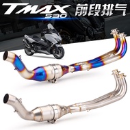 Hot Sale Suitable for TMAX530 Front Exhaust Pipe TMAX560 Modified Split Exhaust Back Pressure Drum 17-20