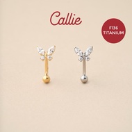 Callie F136 Titanium Rook Piercings Banana Barbell