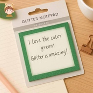 Glitter Sticky Notes, Transparent Sticky Notes, Cute Self-Adhesive Notes, Transparent Glitter Notepa