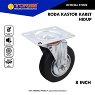 TORA 8 Inch Rubber Caster Wheels - Caster Wheels Trolley Furniture Trolley Display Case