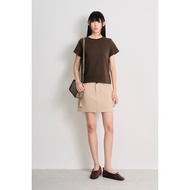 LIBÉ WORKSHOP - Beige above-the-knee mini skirt 7829