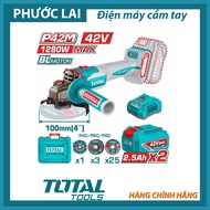 Máy mài góc không chổi than dùng pin 42V Total TAGLI4128102