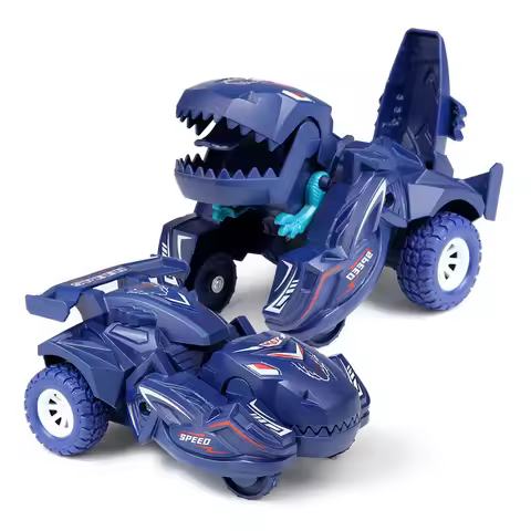 Transforming Dinosaur Car Deformation Car Toys Inertial Sliding Dino Car Automatic Transform Toys Bo