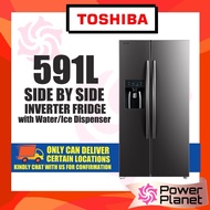 Toshiba GR-RS637WE-PMY Side-by-side Inverter Refrigerator 591L SBS Fridge w Water/Ice Dispenser