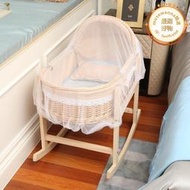 藤編新生兒便攜手提籃車載睡籃寶寶睡窩摩西搖窩兩用嬰兒床可移動