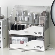 Dear Home Premium Acrylic Makeup Organizer Box with Drawers and Lid - Elegant Cosmetic Storage Case