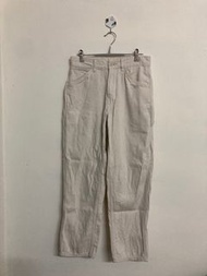 Uniqlo 男裝 工裝風棉麻牛仔長褲 商品編號455498 OFF WHITE XS號 狀況極新 直筒褲 卡其褲