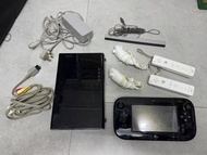 Wii U 主機 set 黑色 美版 功能正常 （冇pad充電線 pad功能不能確認 ）兩套手掣 