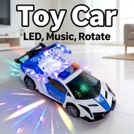 Kereta Polis Berinteraksi Baterai Elektrik dengan Siren, Lampu LED, Musik, untuk Anak Laki-Laki dan 