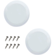 2 unit penutup gril speaker siling bulat untuk speaker 8 inci dengan skru (Putih)
