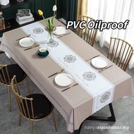 PVC Tablecloth Waterproof Oil-Proof Nordic Coffee Table Cloth Long Dining Table Mat for 2 4 6 8 Seat