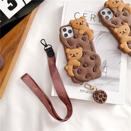 Cookie Bear Silicone Cover Casing For iPhone 6 7 8 11 12 13 14 15 16 17 AIR PRO MAX PLUS X R S Case