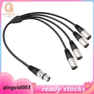 Y Splitter 3Pin XLR 1 Female to 4 Male Audio Cable, 4 Way-1 XLR Single Input to Four Output Parallel