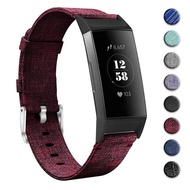 Nylon Strap for Fitbit Charge 3 / Charge 3 se / Charge 4 Woven Nylon Watch Band Breathable Loop Replacement