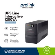 Prolink 1200VA Line Interactive UPS | 2-4hrs Super Fast Charging Universal Power Socket USB Port Fre