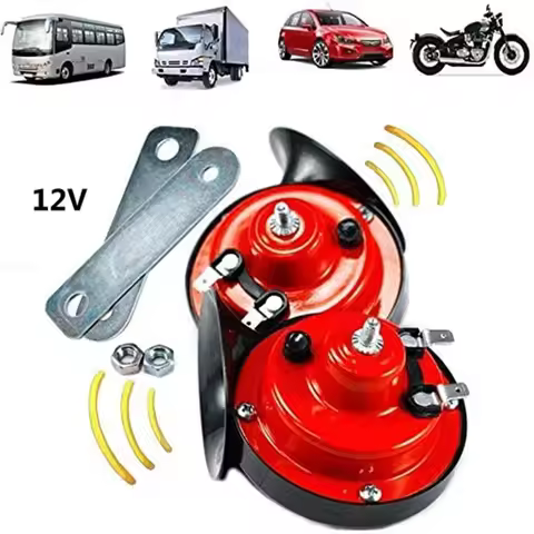 12V Super Loud Car 300DB Dual Tone Snail Electric Air Horn Siren Motorcycle T