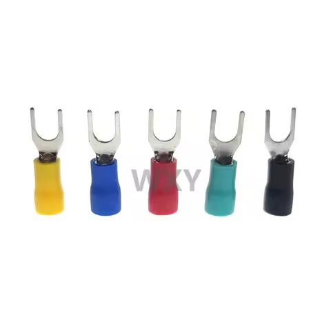 50pcs SV Type Wire Spring Terminal Set SV1.25-3 1.25-4-5 Fork U Y Brass Insulated Pre-insulated Circ
