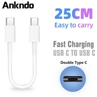 Ankndo 25cm Charger Data Cable USB C to USB C fast Charging for Xiaomi Samsung PowerBank Cable