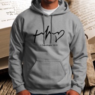 Bible Verse 1 Corinthians 13:13 Statement Hoodies Jacket for Men 15