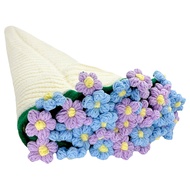 cod Handmade Crocheted Blanket Breathable Flower Bouquet Blankets Hand Knitted Rose Blanket for Sofa