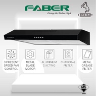 Faber 2.5 Fifth 70cm Slim Cooker Hood With Recirculating System FABERJET CLASSO 7633BK Matt Black pe