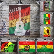 Leaf Rasta Lion Hanging Flag Banner Music Rock Reggae Jamaica Home Decoration Wall Art 4 Gromments i