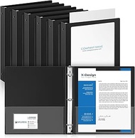 Henoyso 6 Pcs 1 Inch Mini 3 Ring Binder, Fits 5.5" x 8.5" Paper, Three Round Rings PP Black Mini Bin
