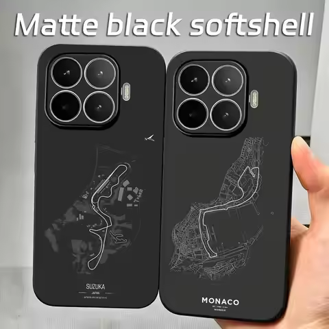 F1 Race Track Print Phone Case For Xiaomi 17 15 14 13 12 11 T Ultra Pro Soft black Shockproof Cover