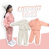 ชุดเสื้อกางเกงเด็กกันหนาว Fleece Airport look สำหรับน้อง 3-10 ขวบ (STREET223)