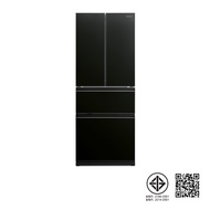 MITSUBISHI Refrigerator 4 Door 15.6Q Model MR-LX50EY-GBK Glass BRILLIANT BLACK As the Picture One