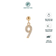 Unisex Charm KIM PHU THAI Gold Character No. 9 with High Quality CZ Stone – C9