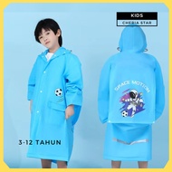 KOREAN BOYS' RAINCOAT, BOYS' COAT, KIDS' RAINCOAT, BLUE CAT MOTIF, AGES 3-12 YEARS YW21