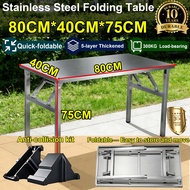Stainless steel table folding dining table portable table dining table Multifunctional Indoor outdoo