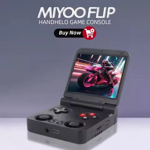 Miyoo Flip V2 Fold Handheld Game Players Consoles Portable Video Game 3.5'' IPS Linux System Retro G