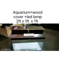 Aquarium +Wood cover2door(2x1x1 feet )