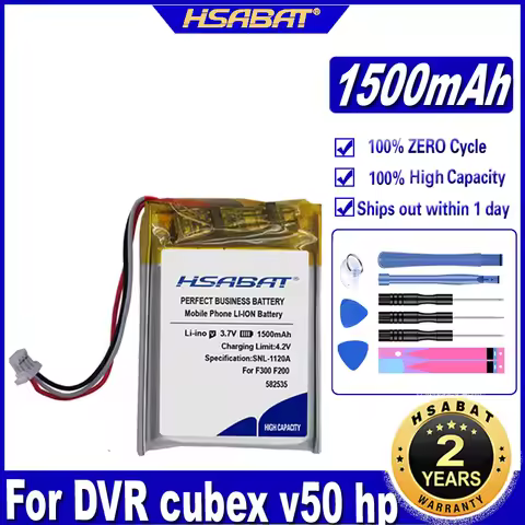 HSABAT 582535 SP5 1500mAh Battery for dvr navigation video recorder DVR cubex v50 hp f550g Batteries