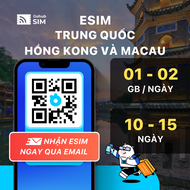 eSIM du lịch Trung Quốc Hồng Kong và Macau - Gói theo ngày (03-07 ngày) - Gohub gửi eSIM qua email