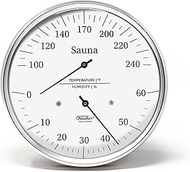 Fischer Sauna Thermometer (°Fahrenheit) & Hygrometer 5.1 Inches, 194-01F - Made in Germany